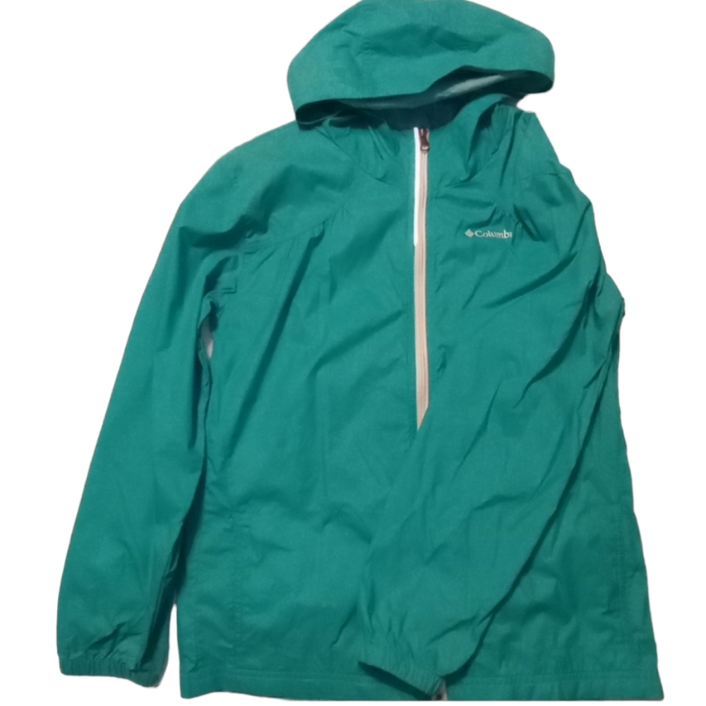 Columbia XL Teal Aqua Blue Windbreaker Youth Girls Jacket XL 18-20